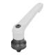 KIPP Levier de serrage avec amplificateur de force de serrage Gr. 4 M10x50 plastique gris RAL7035 kom.