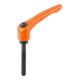 KIPP Levier de serrage Gr.4 M10 x 60 zinc orange RAL2004 satin acier brunie