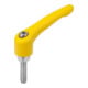 KIPP Levier de serrage GR.4 M10x70 zinc jaune RAL1021 mat structuré acier bleu passivé