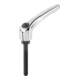 KIPP Levier de serrage GR.5 M12x60 acier zingué argent brillant chromé acier brunifié