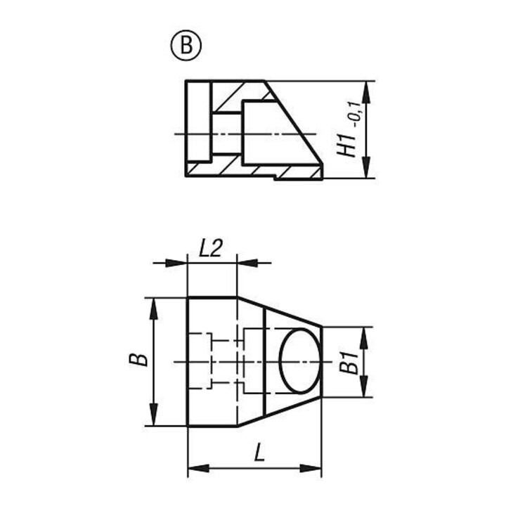 KIPP Mâchoires de serrage Forme B Mâchoire de serrage standard H1=21 Acier d’outil nitruré