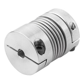 KIPP Metaalbalgkoppeling Gr. 10 D1=5 D2=5 L=26 Aluminium