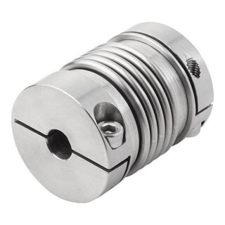 KIPP Metaalbalgkoppeling Gr.100 D1=12 D2=12 L=47 RVS