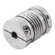 KIPP Metaalbalgkoppeling Gr. 20 D1=6 D2=10 L=38 RVS