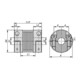 KIPP Metaalbalgkoppeling Gr. 80 D1=24 D2=24 L=94 Aluminium