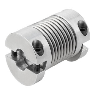 KIPP Metaalbalgkoppeling met afneembare klemnaven Gr.15 D1=6 D2=8 L=26 Aluminium
