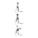 KIPP Mini links scharnierende klemmen gehard staal vernikkeld X=30,8