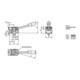 KIPP Niederzugspanner Rechts A=38,5 25 x 25 Stahl Form D