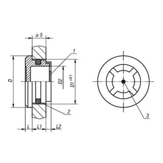 KIPP Ölschauglas Einpressbar D1=32 D=36 Thermoplast