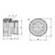 KIPP Ölschauglas mit Sechskant Reflektor M20x1,5 25mm Messing Sicherheitsglas