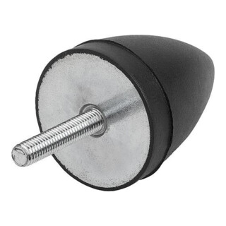 KIPP Parabolische rubberen buffer buitendraad M10 x 28 staal elastomeer