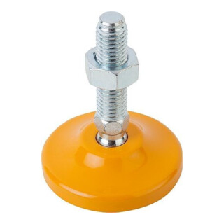 KIPP Pied articulé D100 M16x75 acier peint jaune Forme A