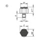 KIPP Pied de position G=M12 Forme K acier automatique brunie trempé SW 22