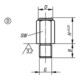 KIPP Pied de positionnement M12 H50 Forme D acier trempé SW19