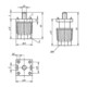 KIPP Pied réglable en hauteur pour profilés en aluminium A=30 I=30 M08 H=35-50