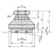 KIPP Plaque articulée amortissante D1=M10 D=32 H=30 Acier inoxydable