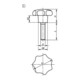 KIPP Poignée étoile similaire DIN6336 M12x30 D1=63 H=40 Forme L Duroplast noir