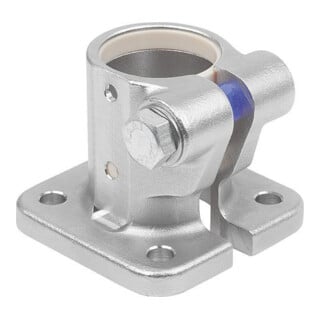 KIPP Raccord de tube avec pied Type 30 Acier inoxydable 1.4308 électrolytique