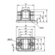KIPP Raccord de tuyau avec bride Thermoplast pour tubes carrés acier 30