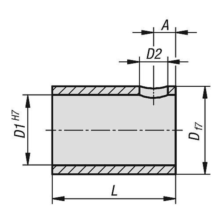 KIPP Reduzierhülse D1=14 D=20 L=20 Edelstahl