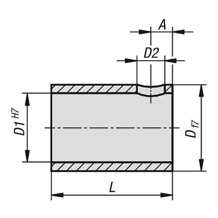KIPP Reduzierhülse D1=16 D=20 L=20 Edelstahl