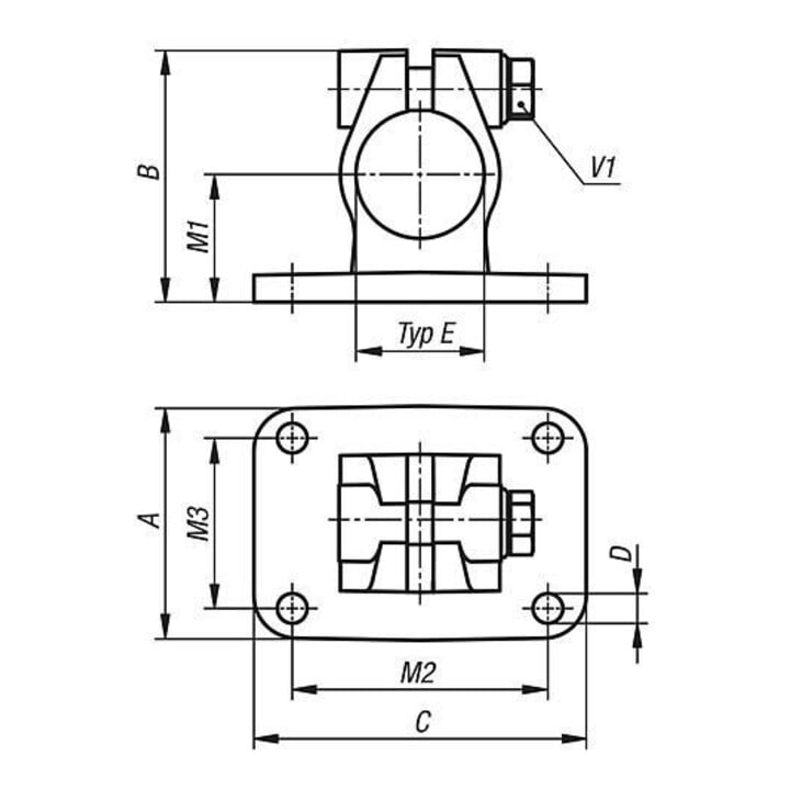 KIPP Rohrverbinder mit Flansch Form A Typ 30 Edelstahl 1.4308
