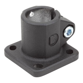 KIPP Rohrverbinder mit Fuß Typ 30 Aluminium schwarz pulverbeschichtet