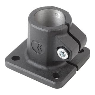 KIPP Rohrverbinder mit Fuß Typ 40 Aluminium schwarz pulverbeschichtet