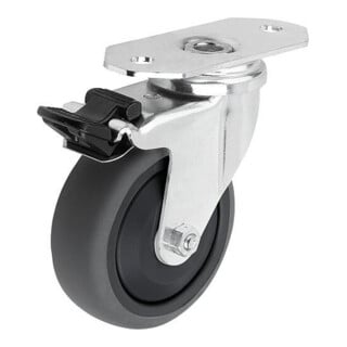 KIPP Roulette pivotante avec système de blocage Stop-Fix Forme C Ø 80 mm thermoplastique conducteur électrique