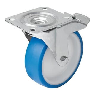 KIPP Roulette pivotante avec système de blocage Stop-Fix Ø 100 mm I 35 mm thermoplastique pour zones hygiéniques