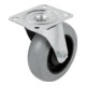 KIPP Roulette pivotante Ø 100 I 40 en caoutchouc avec pneu en caoutchouc souple