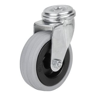 KIPP Roulette pivotante sans système de blocage Caoutchouc 100 x 25 mm Boîtier en acier