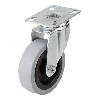 KIPP Roulette pivotante sans système de blocage Caoutchouc 125 × 25 mm Corps en acier