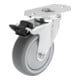 KIPP Roulette pivotante Stop-Fix Form C Ø 80 mm I 32 mm Thermoplastique tôle d'acier zinguée électrolytiquement