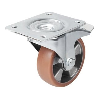 KIPP Roulette pivotante Stop-Fix Ø 200 mm Polyuréthane faible résistance au roulement