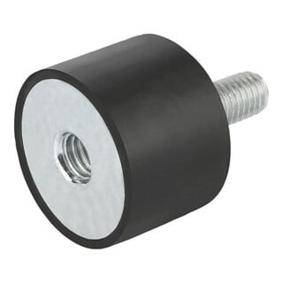 KIPP Rubber buffer type B M10x28 Ø50 H50 steel elastomer