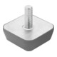 KIPP Rubber buffer vierkant M10x28 Ø50 H20 roestvrij staal A4 1.4401