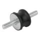 KIPP Rubberbuffer type AT taps toelopend buitendraad M10 x 28 Ø 50 staal