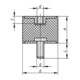 KIPP Rubberbuffer Type B M10 x 28 Ø 50 H 20 Staal Elastomeer