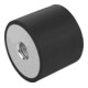 KIPP Rubberbuffer Type C M04 Ø15mm H15 Staal Elastisch Natuurlijk Rubber