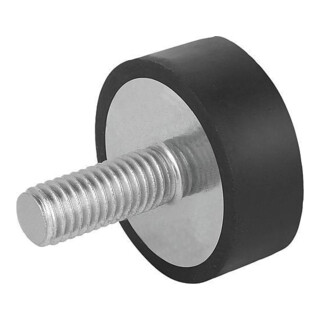 KIPP Rubberbuffer Type D Buitenbuisdraad M10 x 28 Staal Natuurrubber Elastomeer