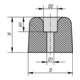 KIPP Rubberbuffer type TP Deurbuffer D30 H21 Elastomeer Natuurrubber Shore 60A
