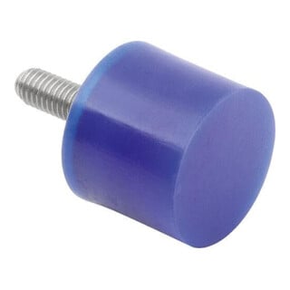 KIPP Rubberen buffer type D buitendraad M04x10 Ø15 H10 roestvrij staal A4 1.4401 cilindrisch