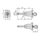 KIPP RVS afsluitbare kogelborgpen D1=12 L=25 1.4305