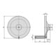 KIPP Scheibenhandrad 152,4mm Edelstahl 1.4301 blank Griff