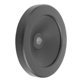 KIPP Scheibenhandrad D1=100 Passbohrung mit Nut D2=10H7 Aluminium schwarz