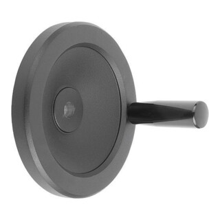 KIPP Scheibenhandrad D1=140 D2=14H7 Aluminium schwarz pulverbeschichtet