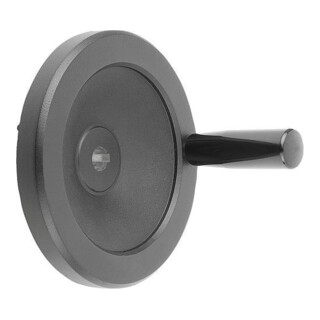KIPP Scheibenhandrad D1=140 Passbohrung mit Nut D2=15H7 Aluminium schwarz