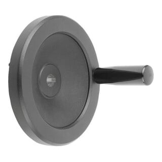 KIPP Scheibenhandrad D1=80 Passbohrung mit Nut D2=10H7 Aluminium schwarz