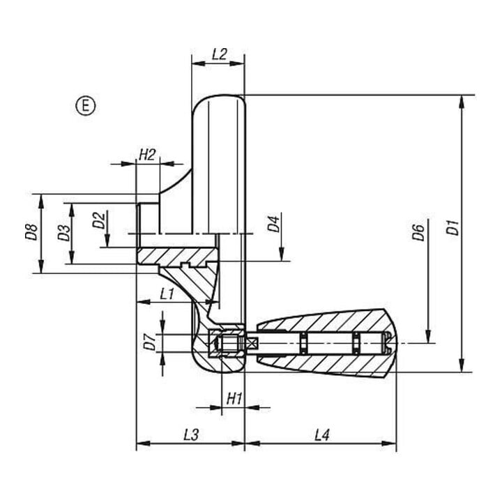 KIPP Scheibenhandrad Gr. 1 Ø100 Form E Duroplast mit Passbohrung Ø10H8